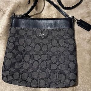 Coach Black and Gray Patterned Crossbody Bag